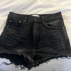 Abercrombie and Fitch distressed black shorts